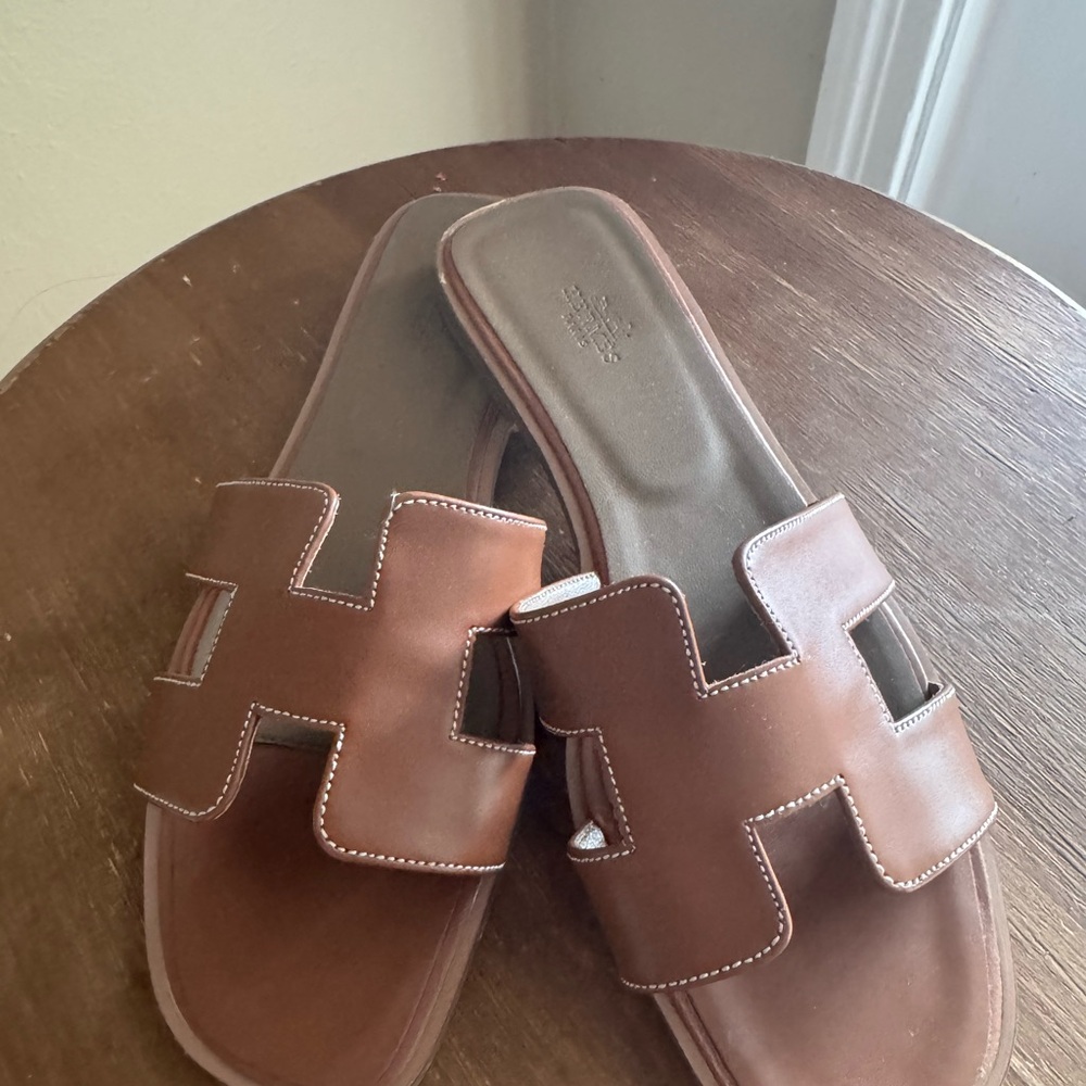 Brown Slide Sandals